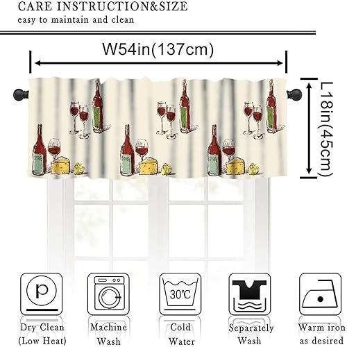 Miniatura 6 de Cenefa de cortinas de cocina con rosas de vino tinto, vela roja iluminada que ilumina el espejo sobre rosas y vino tinto, cenefa de ventana con