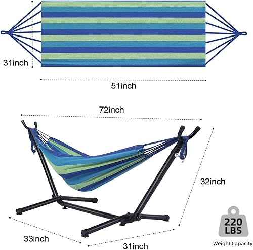 Miniatura 2 de Goutime - Hamaca para niños con soporte, base con marco porta-hamacas para niños con bolsa de transporte portátil para interior, exterior, patio,