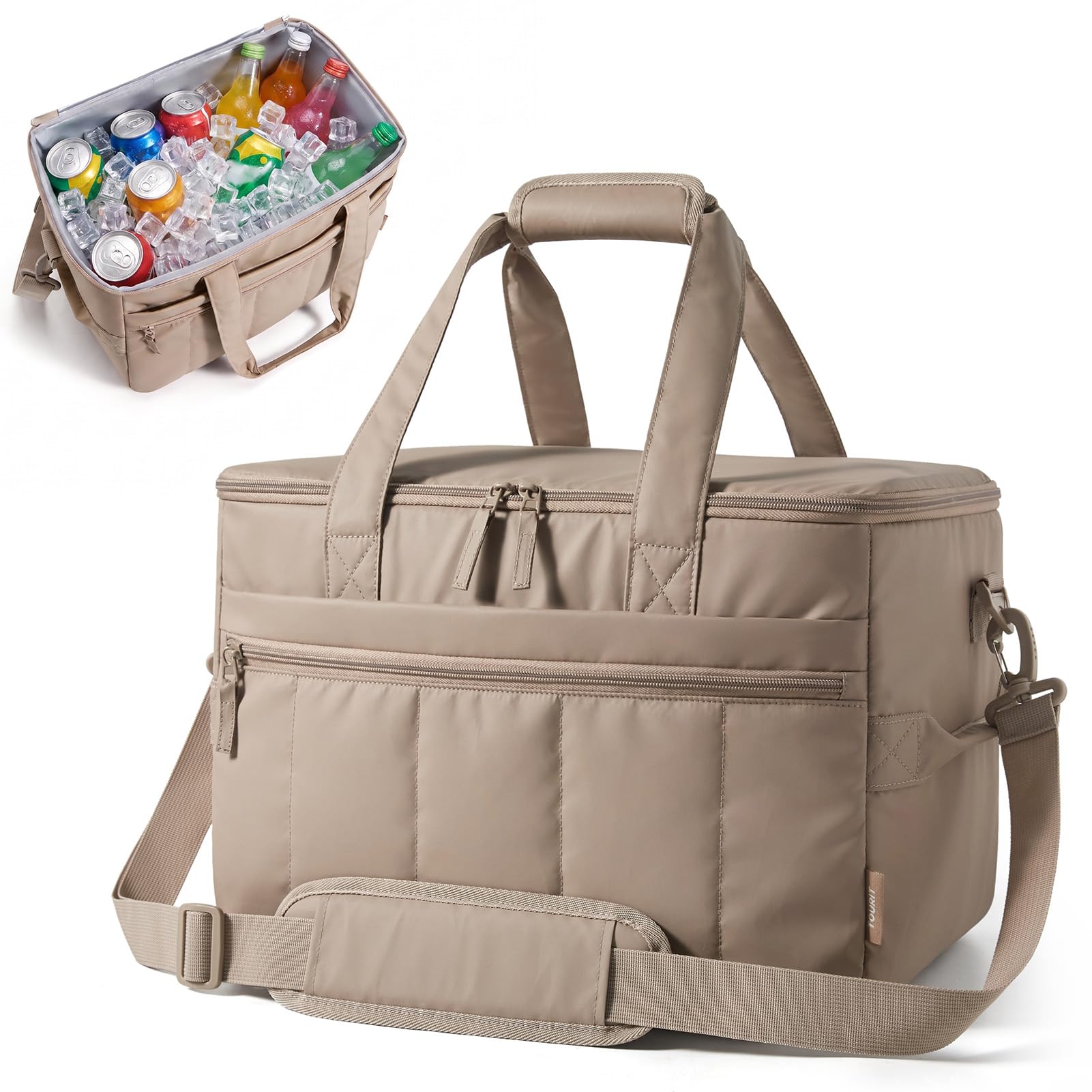 TOURIT Puffer Cooler Bag 48 Cans/32L 12h Insulated 100% Leakproof for Beach