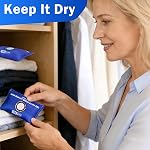FURWEY Pack of 12 refillable desiccant bags for storage, 100g reusable dehumidifier bag for cupboards, cars, storage bins and safe