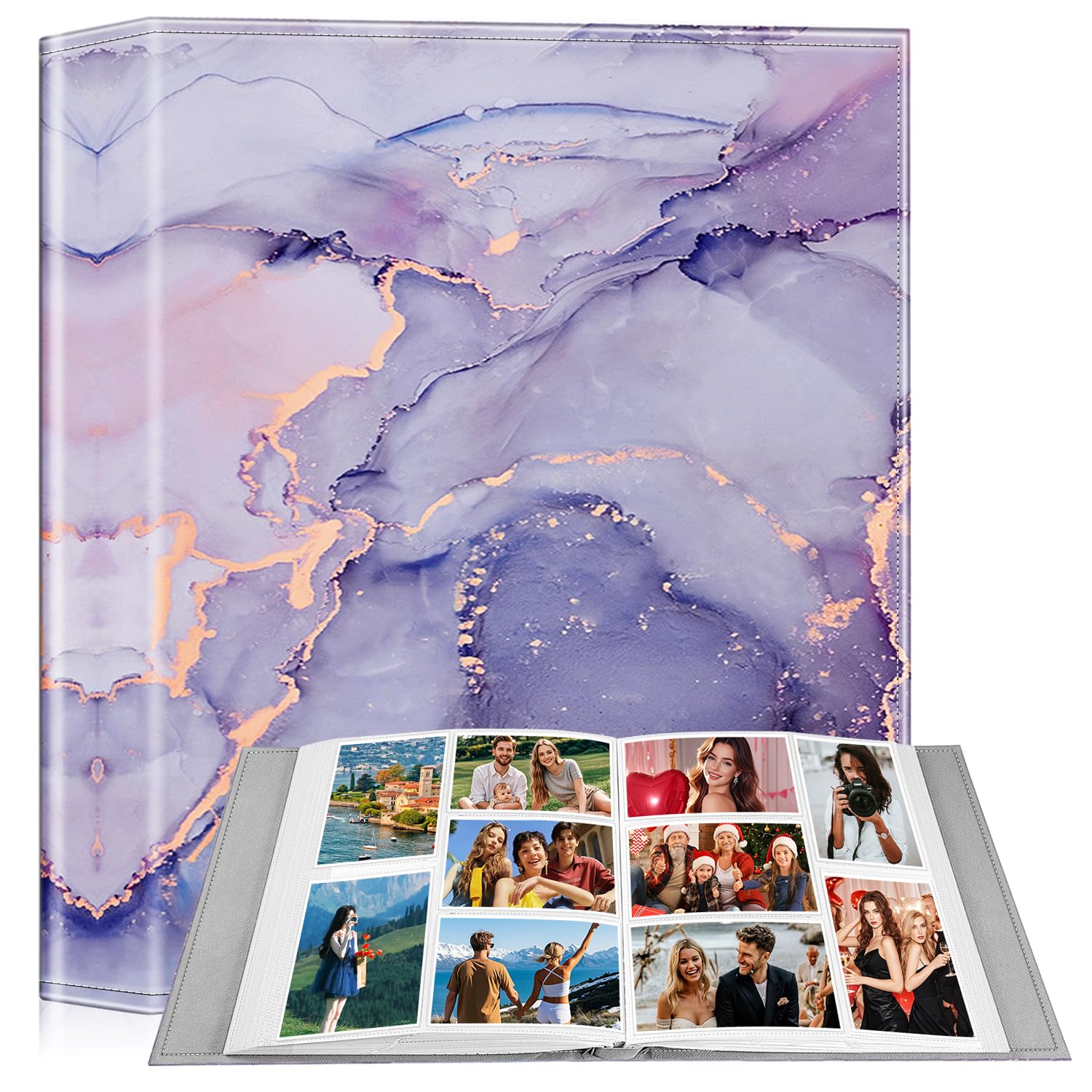 Fintie Album fotografico 4 x 6 foto, 300 tasche, grande capacità, copertina per libro fotografico, per la famiglia, l'anniversario di matrimonio, le vacanze del bambino (Z-Lilla)