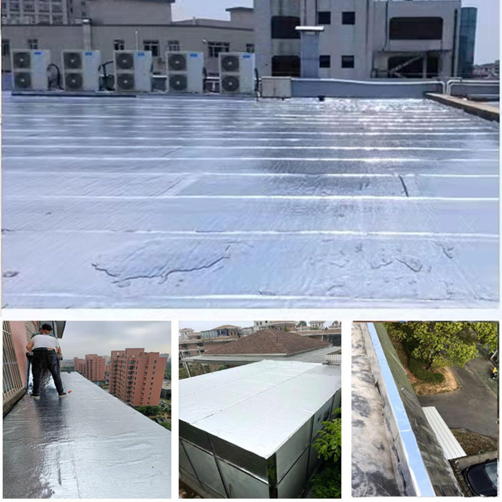 Rollo de revestimiento de techo para reparación de fugas y grietas, protección impermeable para puertas, ventanas y canalones