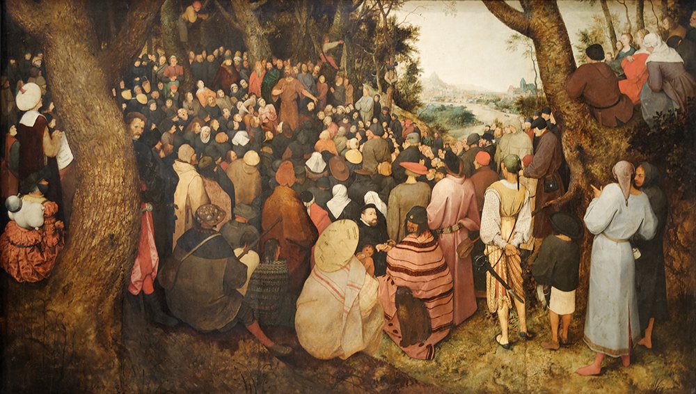 Tableau Saint Jean-Baptiste de Pieter Bruegel, cadre marron XL