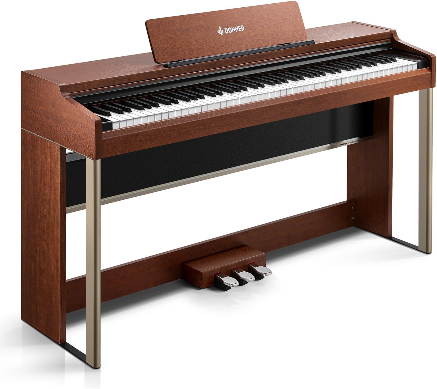 Donner DDP-200 Pro Digital Piano with 88 Key Graded Weighted Keyboard, Premium Piano with 2.4" IPS Screen,Record,Wireless,256 Polyphony, Full Size Piano Keyboard for Beginner, Advanced, Wood Grain Super Cherry Wood Grain
