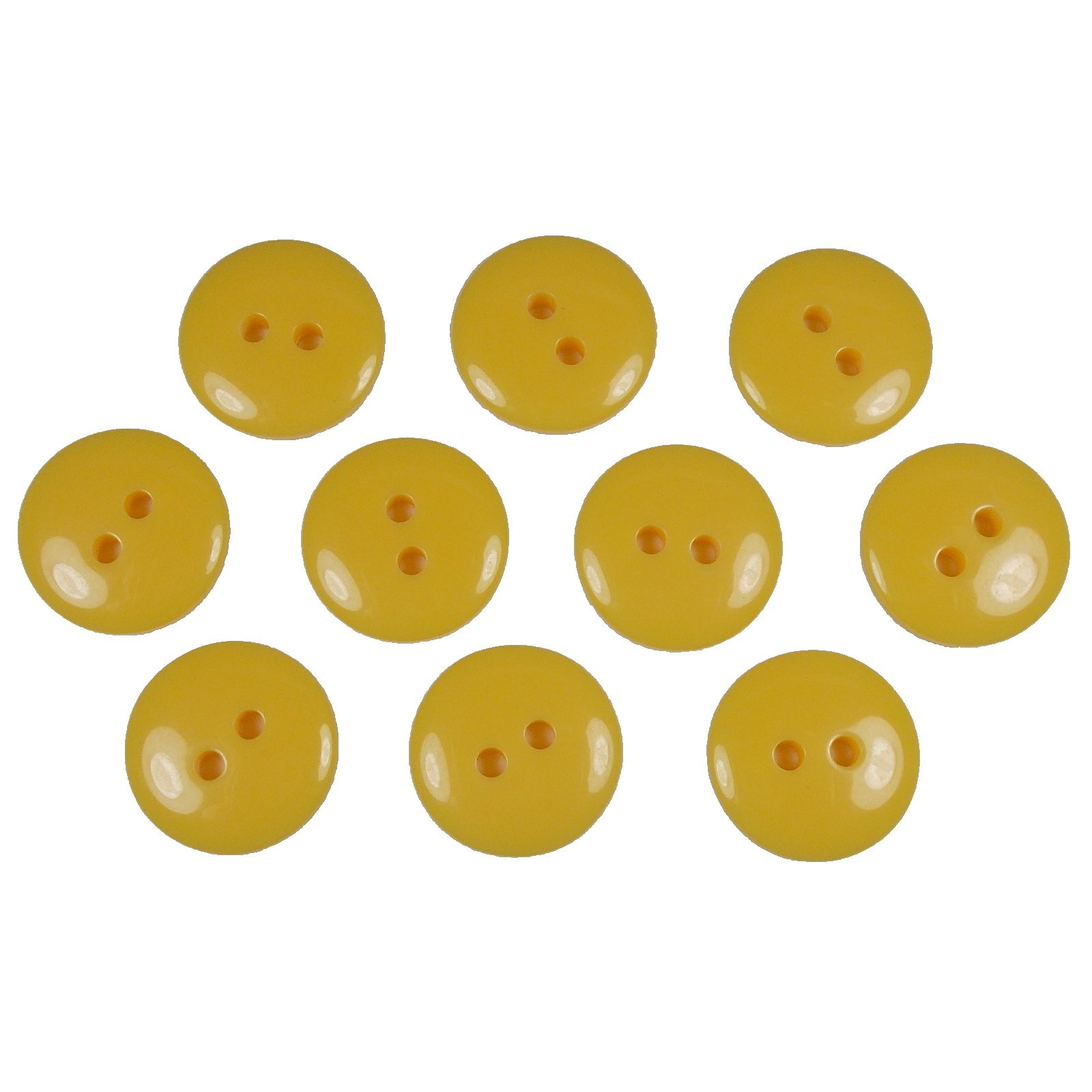 Push The Button Yellow Smartie Buttons Polyester Round 2 Hole Pack Of 10 (, 11Mm)
