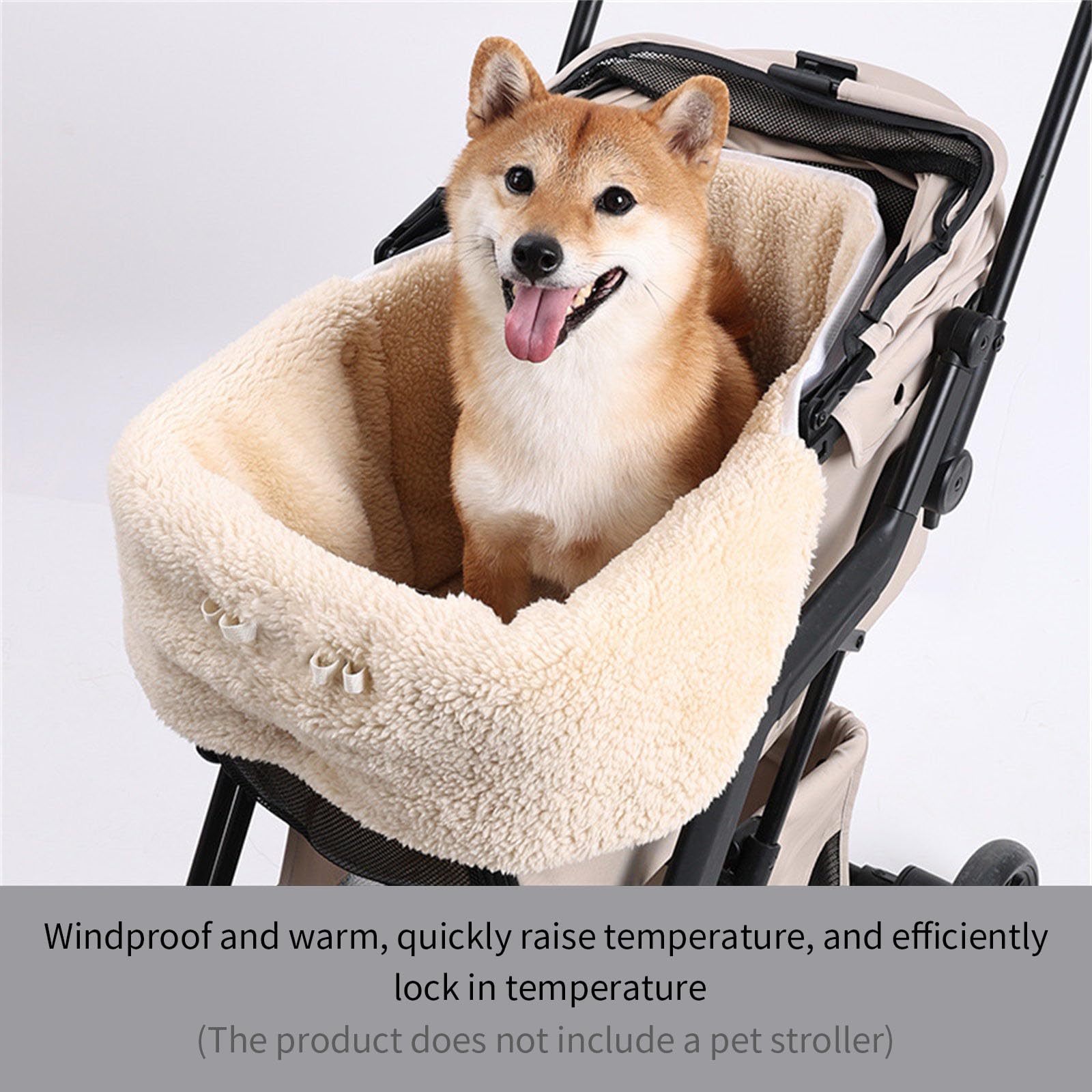 Housse de poussette pour animaux de compagnie par temps froid, intérieur en polaire, couche extérieure coupe-vent, lavable en machine, conception pour chiens et chats, utilisation en extérieur, de par