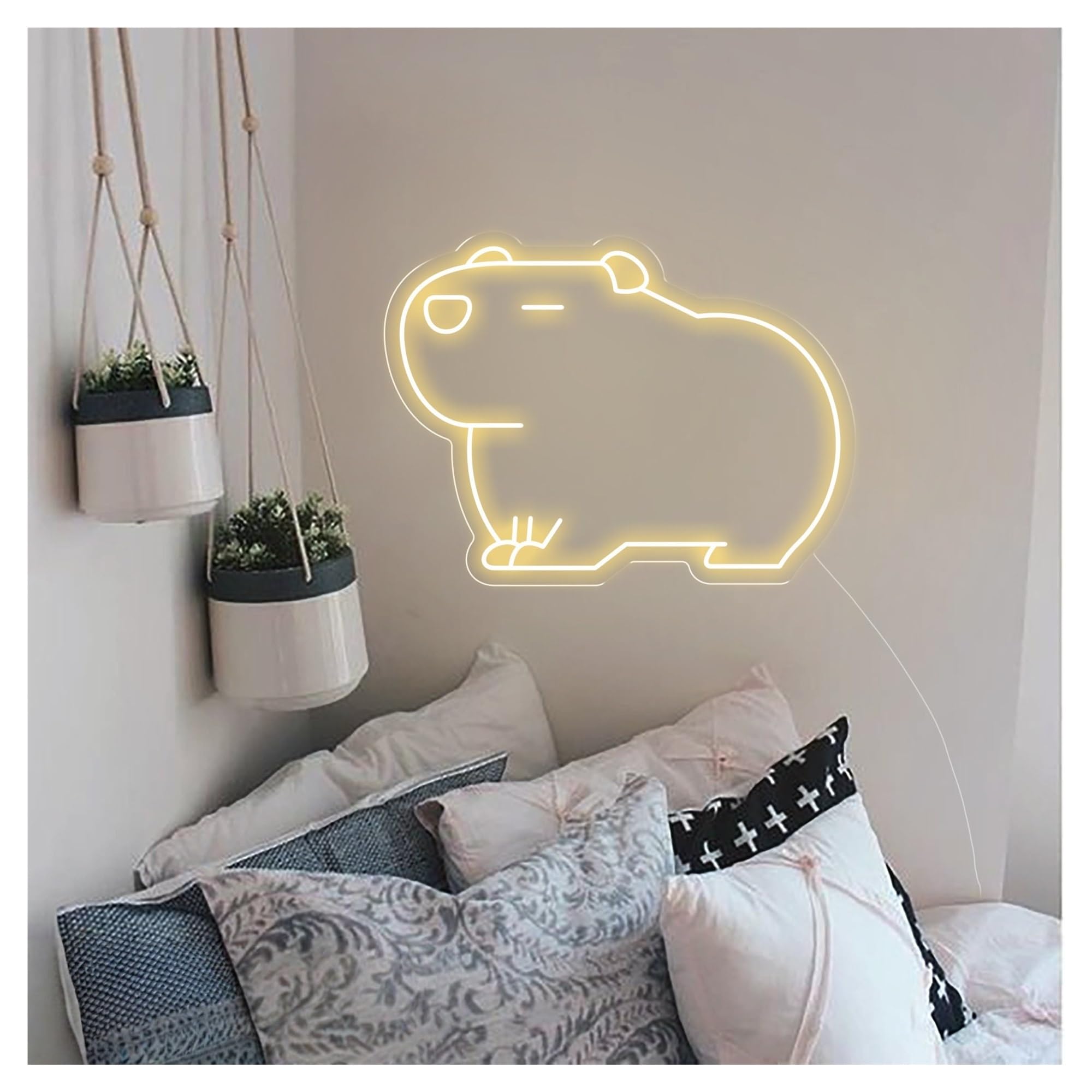SHOUXI Sign Lamp Capybara Neon Sign, Suitable for Home Kid Room Decor with Brightness Adjustable 30cmx40cm