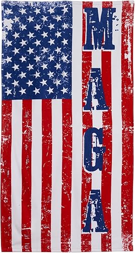 Miniatura 1 de Variety To Go Toallas de playa, toalla de playa con bandera de Estados Unidos, toallas de baño grandes MAGA, toallas de baño 100% algodón, toallas