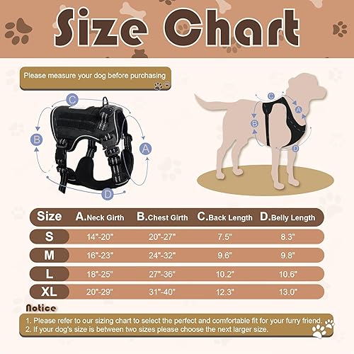 Miniatura 5 de Arnés para perros grandes, antitirones, con soporte AirTag, arnés ajustable para perro de servicio, arnés con asa, suave acolchado y reflectante,