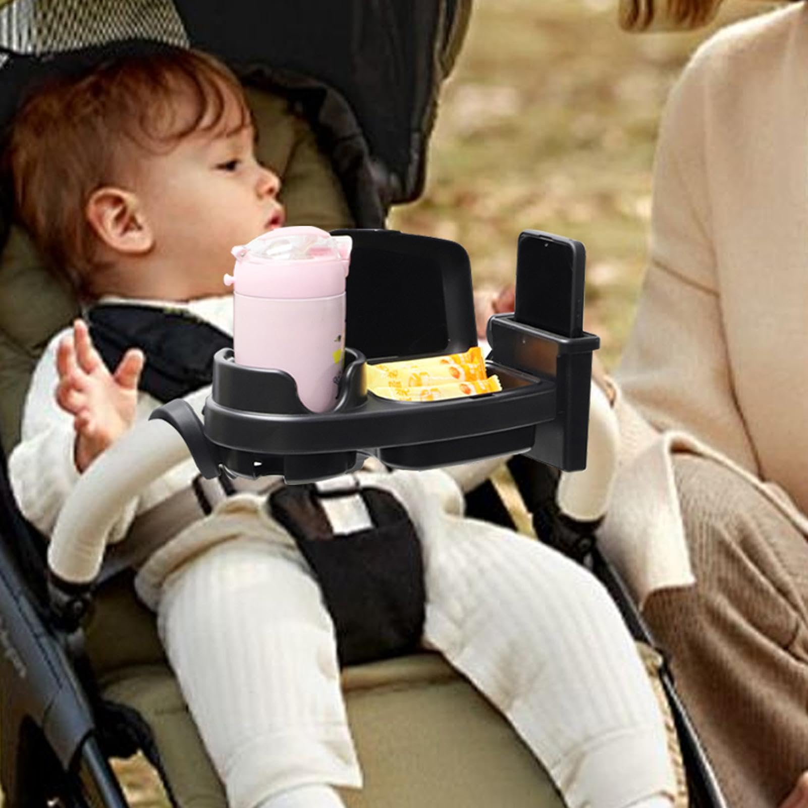 Kinderwagen-Getränkehalter-Tablett, Getränkehalter Kinderwagen Telefonhalter, Snack Tablett Für Kinderwagen, Universelles Kinderwagentablett