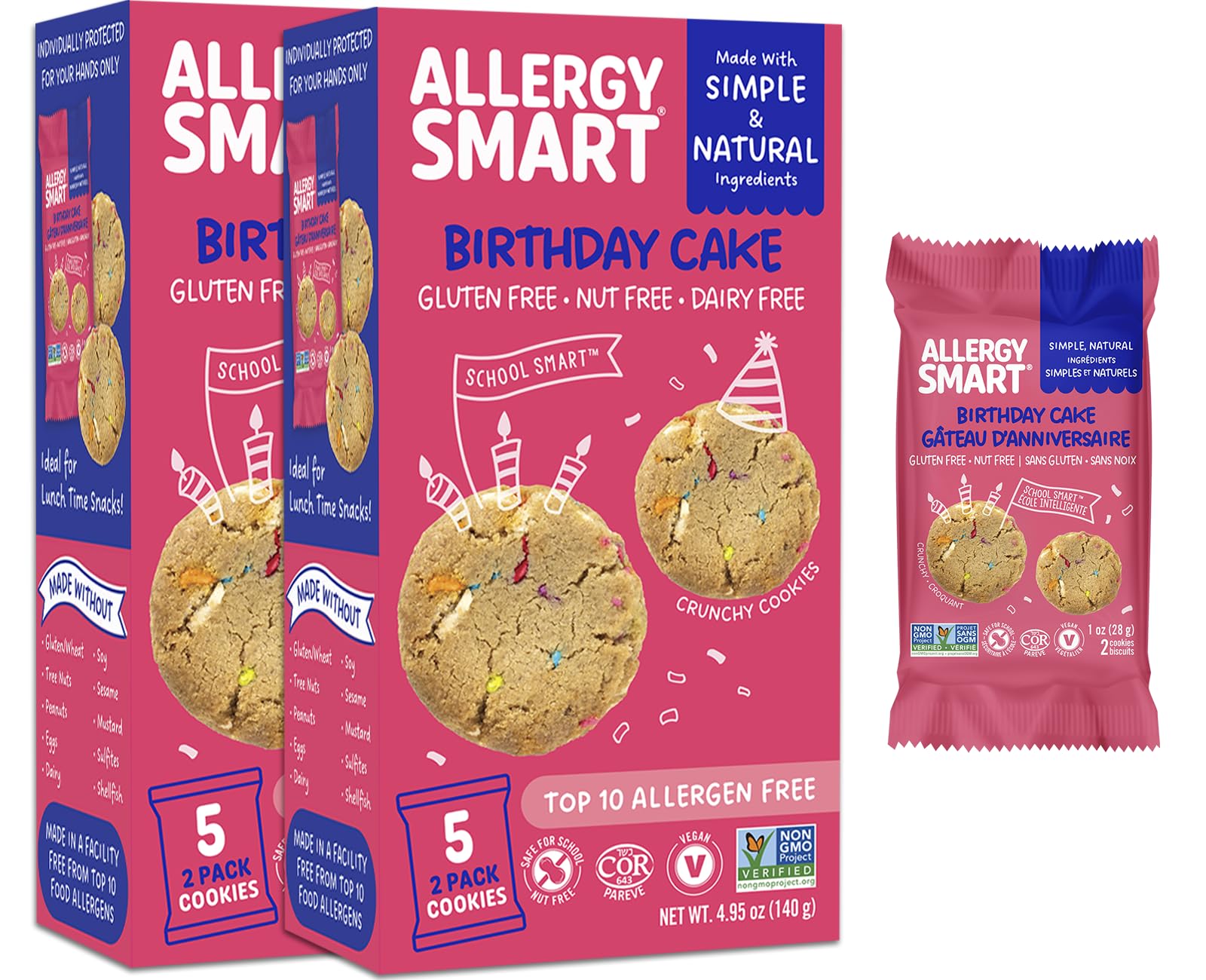 Amazon.com: Allergy Smart Crunchy BIRTHDAY CAKE Cookies | Gluten Free ...