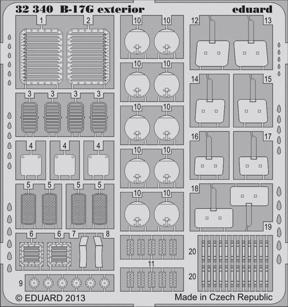 Eduard Photoetch 1:32 B-17g Exterior Hk Models Kit