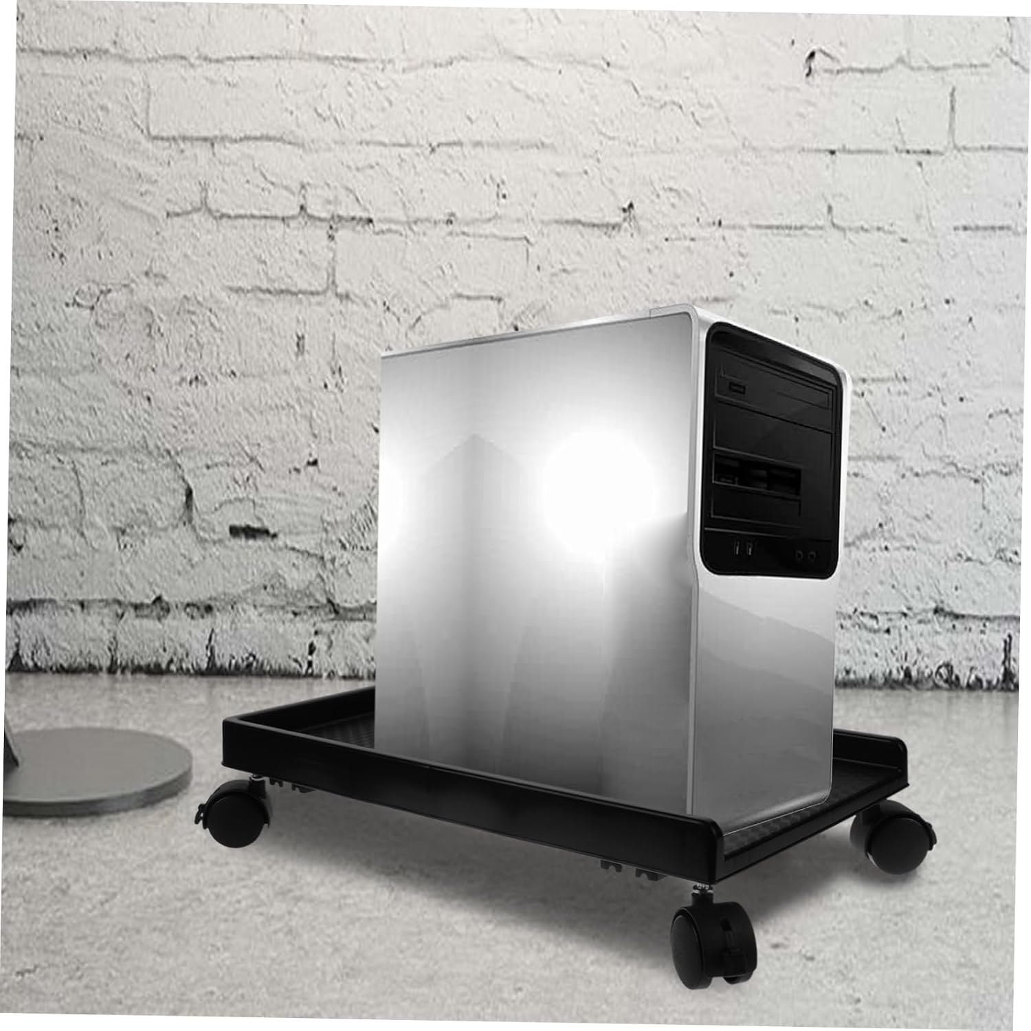 Computer Tower Holder with Casters Movable CPU Stand for Floor Heavy-Duty Desktop Rack Height Fits Various Computer with Locking Wheels
