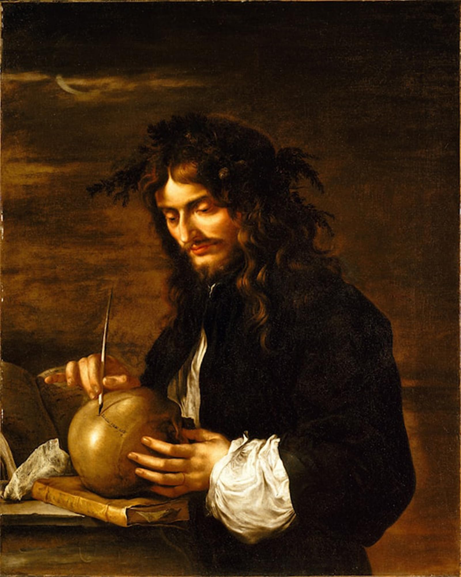 FIKAGXQGT Aesthetic Picture Poster on Wall Print on Canvas Self-portrait by Salvator Rosa Abstract Painting for Home Decor 60x90cm
