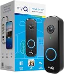Chamberlain myQ Video Doorbell | 2K Camera, Battery/Wired, Color Night Vision, Live View with 2-Way Talk, Motion Detection & Real-Time Alerts, 150 Deg Wide View, Black
