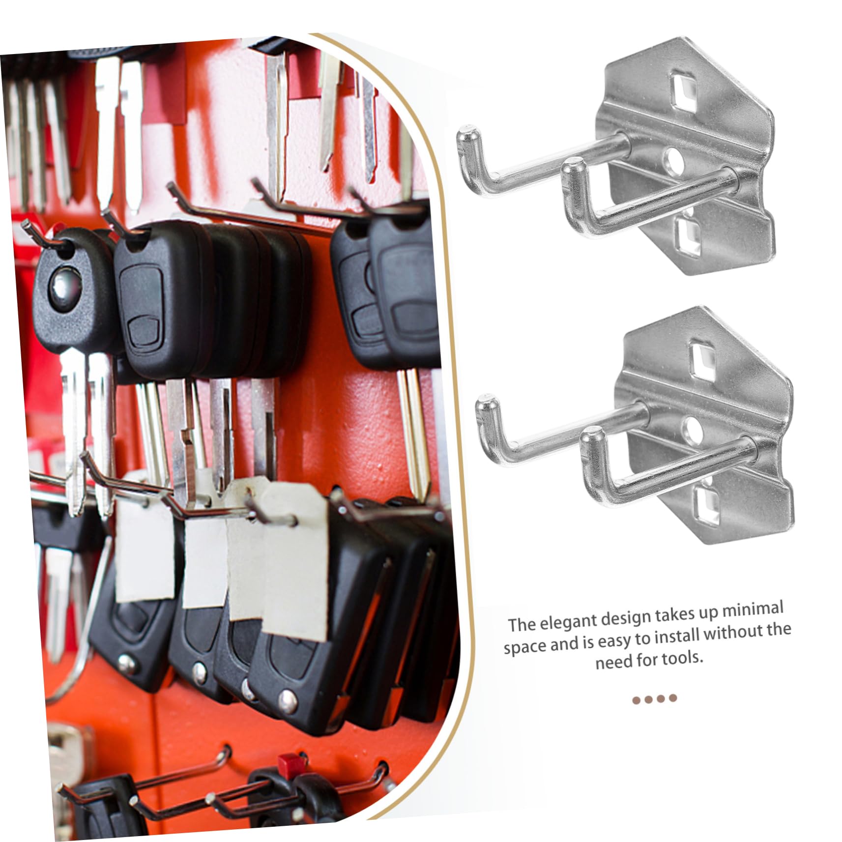 Angoily 5pcs Heavy Duty Metal Hooks for Pegboard Easy Install s Hooks for Storage Tools Home Garage Accessories