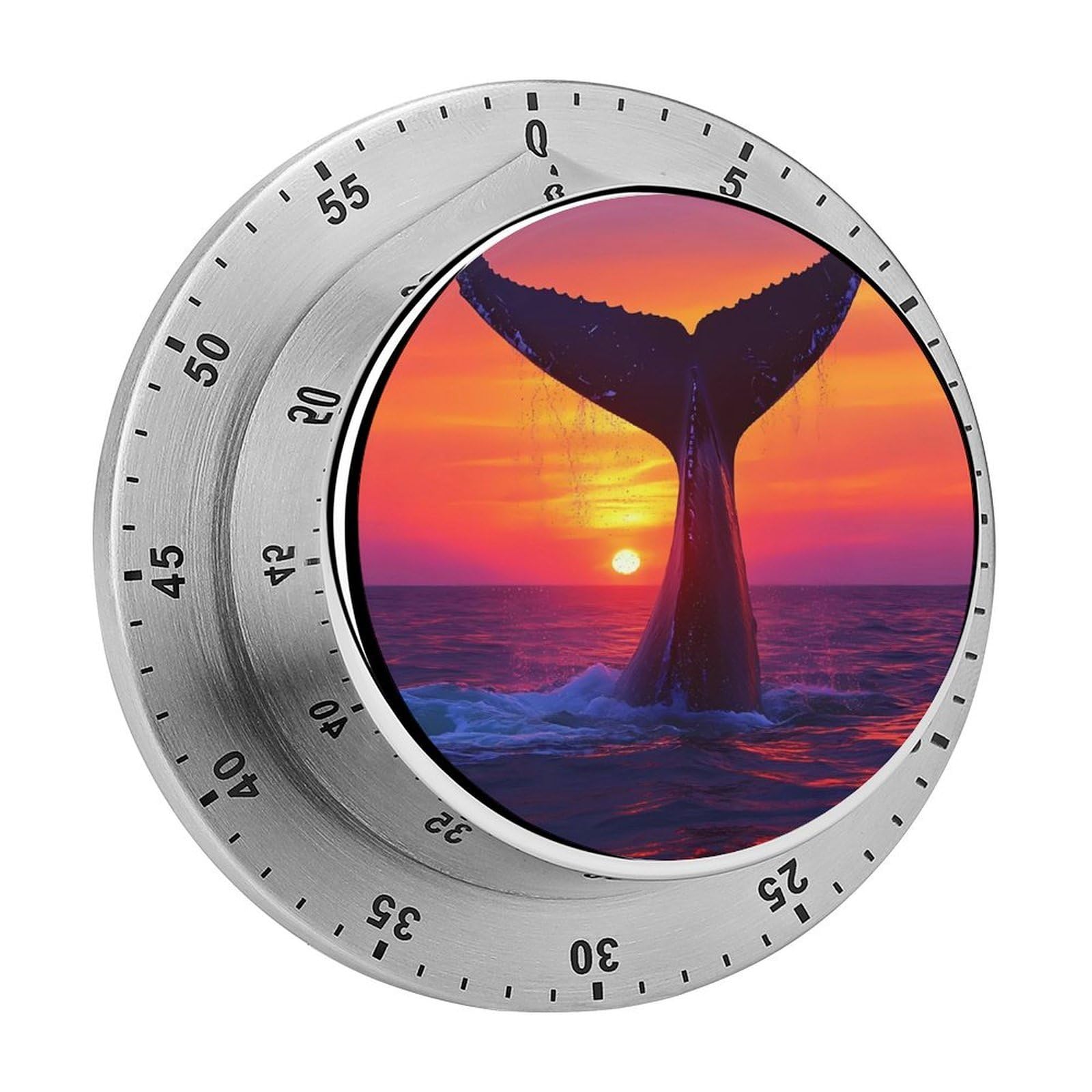Humpback Whale Tail in Sunset Funny Timer 60 Minute Countdown Timer Mechanical Time Management Tool for Kitchen Work