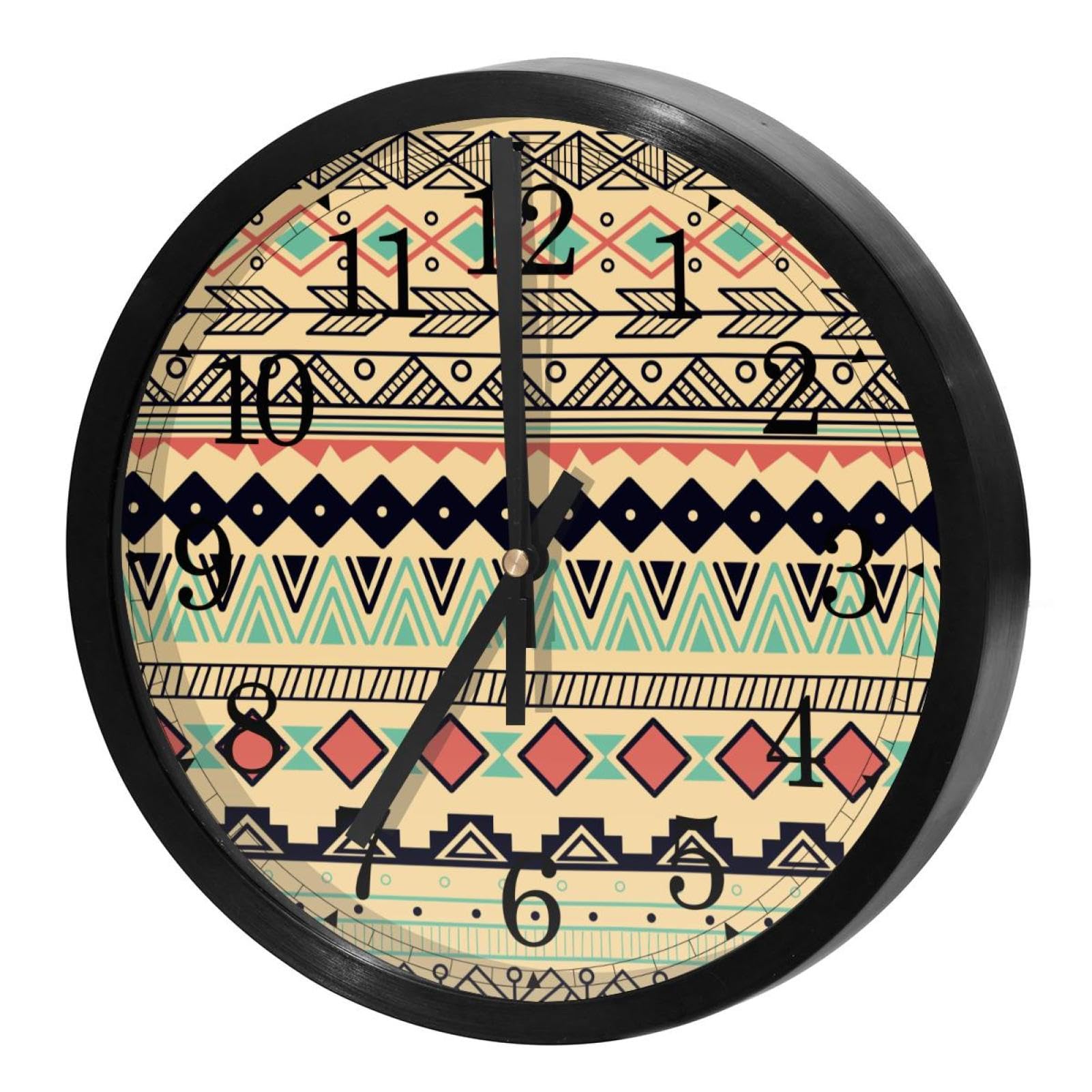 Horloge murale silencieuse style bohème ronde à quartz pour une décoration murale