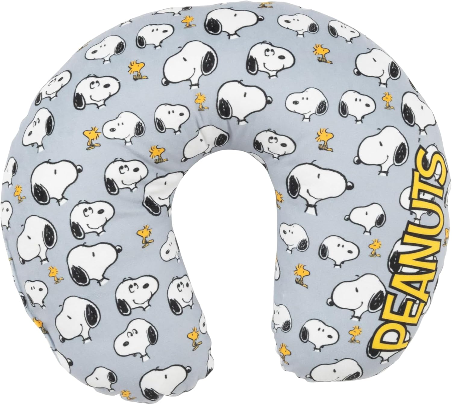 United Labels The Peanuts Snoopy – Allover Travel Neck Pillow Comfortable Travel Pillow Neck Pillow Car Aeroplane Grey