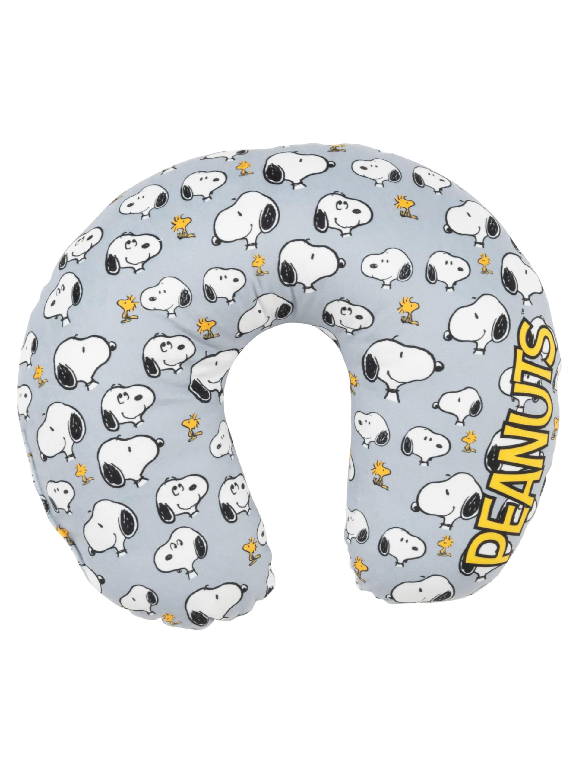 United Labels The Peanuts Snoopy - Allover Travel Neck Pillow Comfortable Travel Pillow Neck Pillow Car Aeroplane Grey