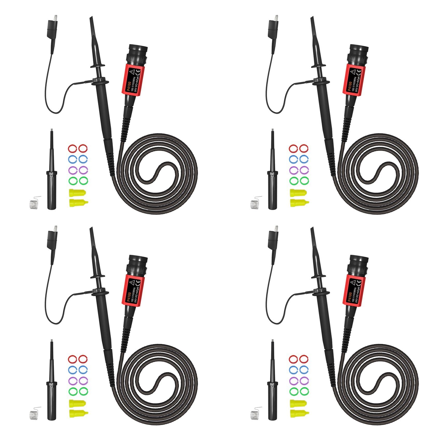 Jnchdghwa 4X P4100 Oscilloscope Probe 100:1 2KV High Voltage 100MHz Safety BNC Connector for Oscilloscope Adjustable Attenuation