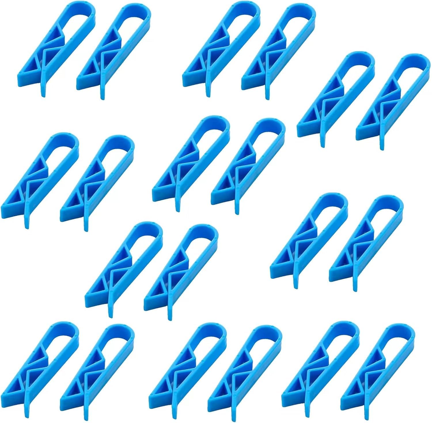 Wyjuan Blue 20Pcs Plastic Kitchen Garbage Bin Clip, Washroom Trash Can Bag Clips, Waste Basket Garbage Bin Clamp,Rubbish Bag Clip，Sturdy Anti-Slip Fixation Clip Holder, Carrier Bag Bins