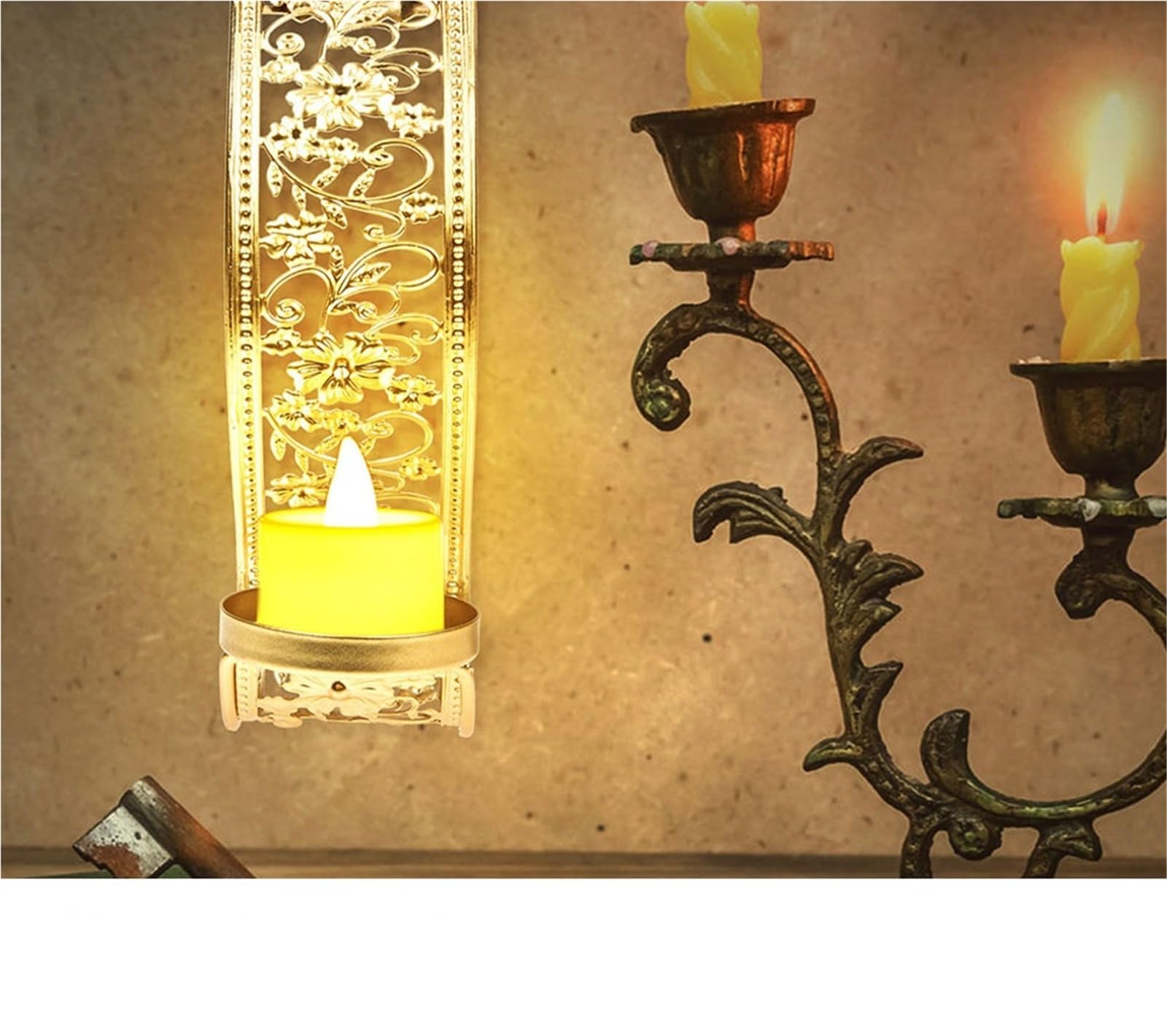 Wandkerzenständer 2 stücke Dekoration Kreative Halter Metall Kerzenständer Konische Wand Kerzenhalter Hause Für Badezimmer