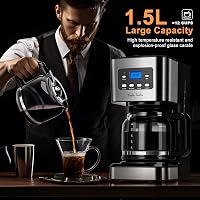 Taylor Swoden Darcy 950W Filteres Kávéfőző, 1,5L Kapacitás, 12 Csészés, Időzítővel, Automata Kikapcsolással, Csepegésgátlóval és Melegen Tar 2