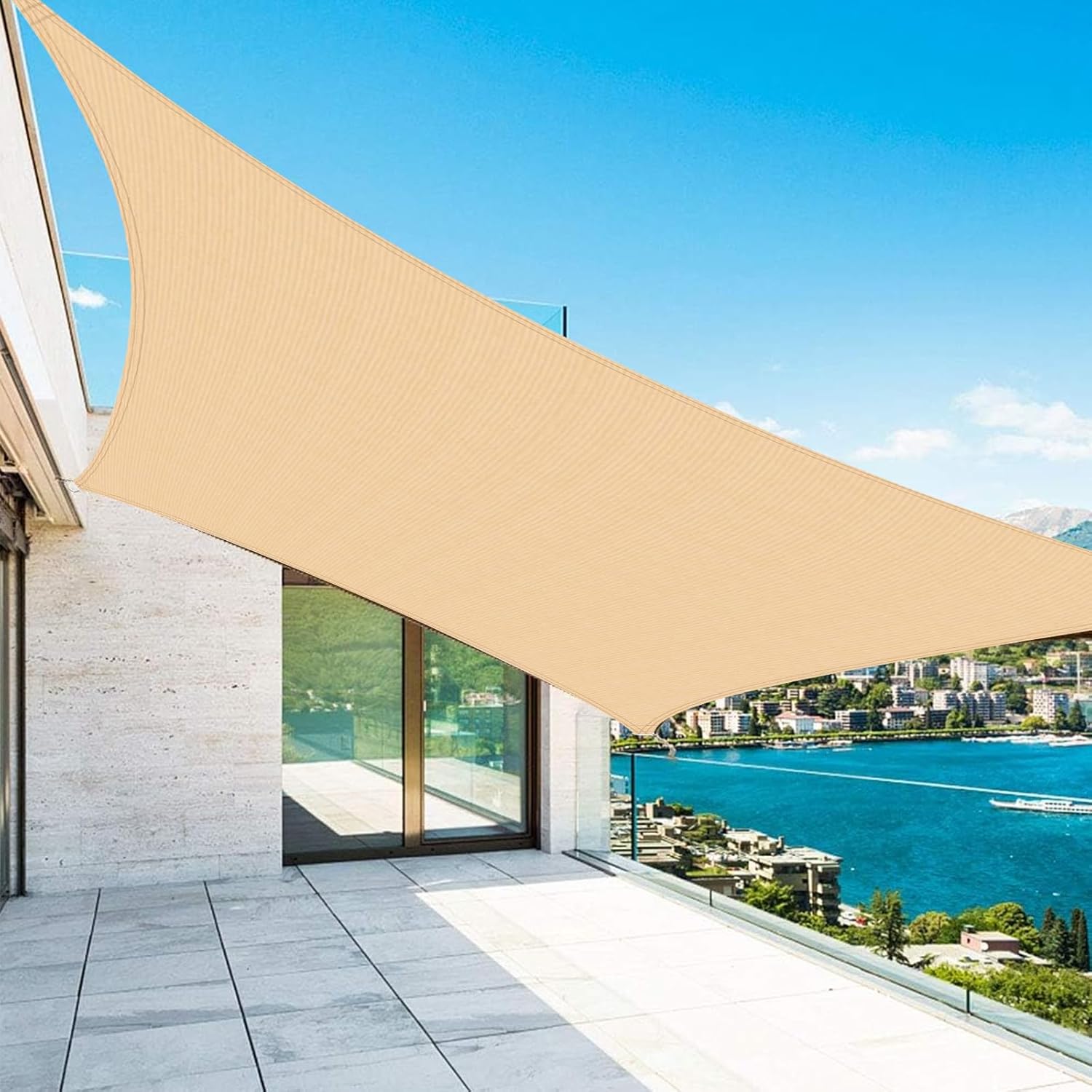 Sun Shade Sail Canopy for Outdoor Patio,Heavy Duty Shade Cloth with185GSM Permeable Fabric and Curved Edges, Perfect for Carport,Pergola,Sandbox,Garden,Rectangle Sail Shade. (9.84' x 13.12')