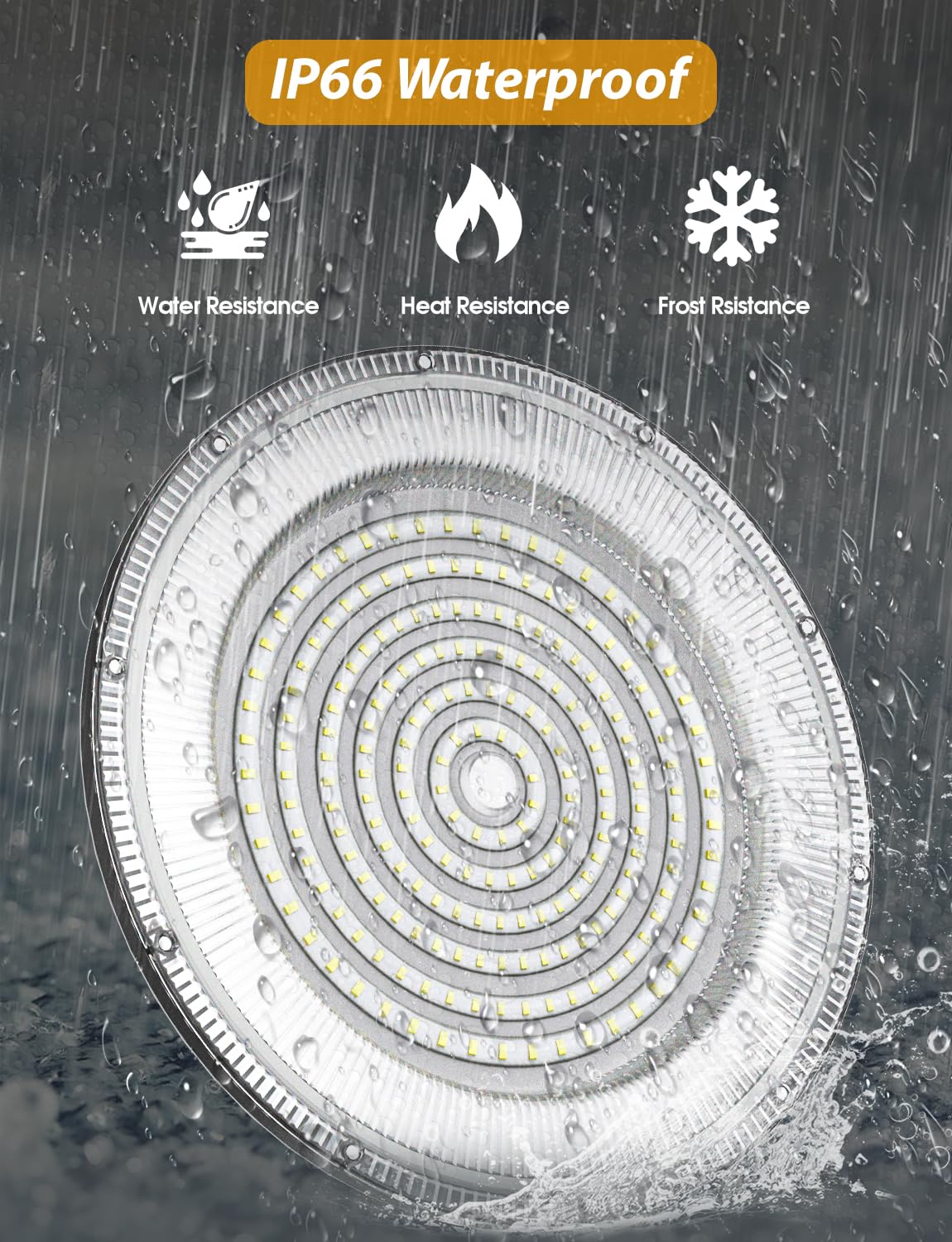 350W 2 Pack UFO LED High Bay Light 50000LM Shop Lights Industrial Lighting 110-275V IP66 Waterproof for Workshop — view 3