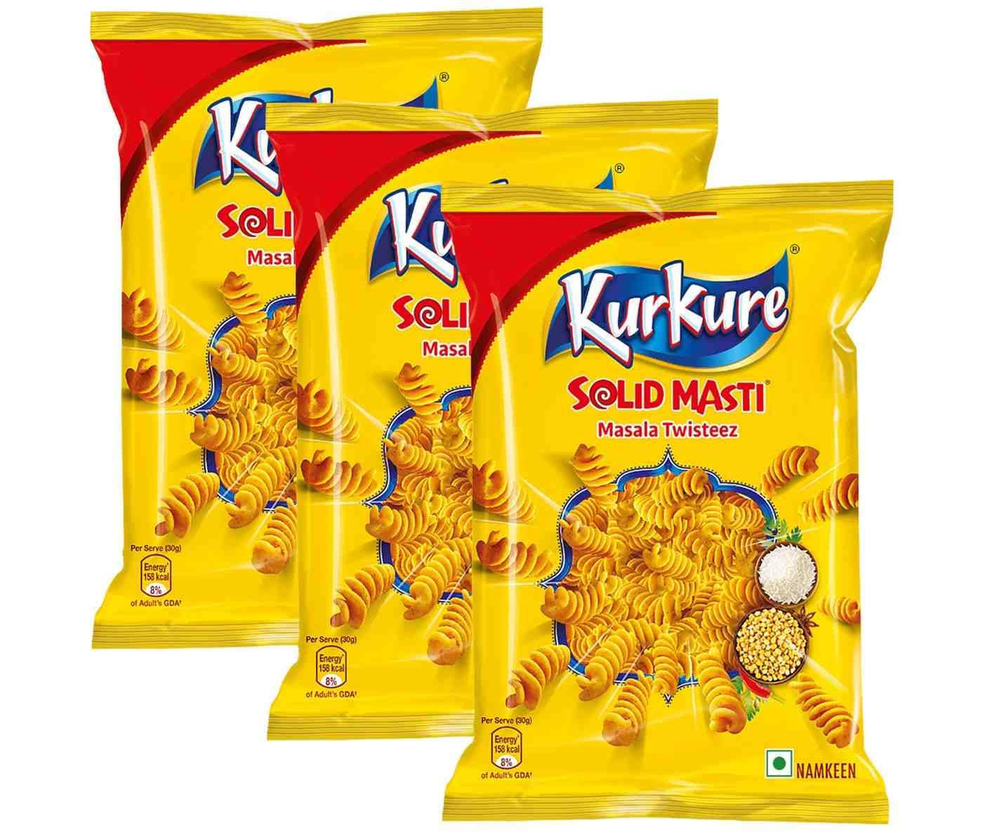 Kurkure Solid Masti Masala Twist, 30g (Pack Of 3)