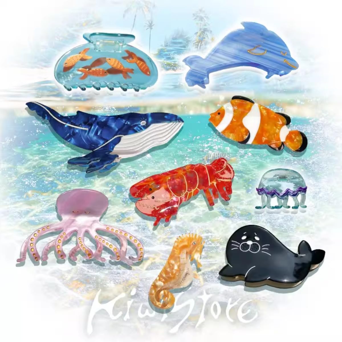 Amazon.com : Fish Claw Marine Animals Hair Claw Clip Hair  display picture 2