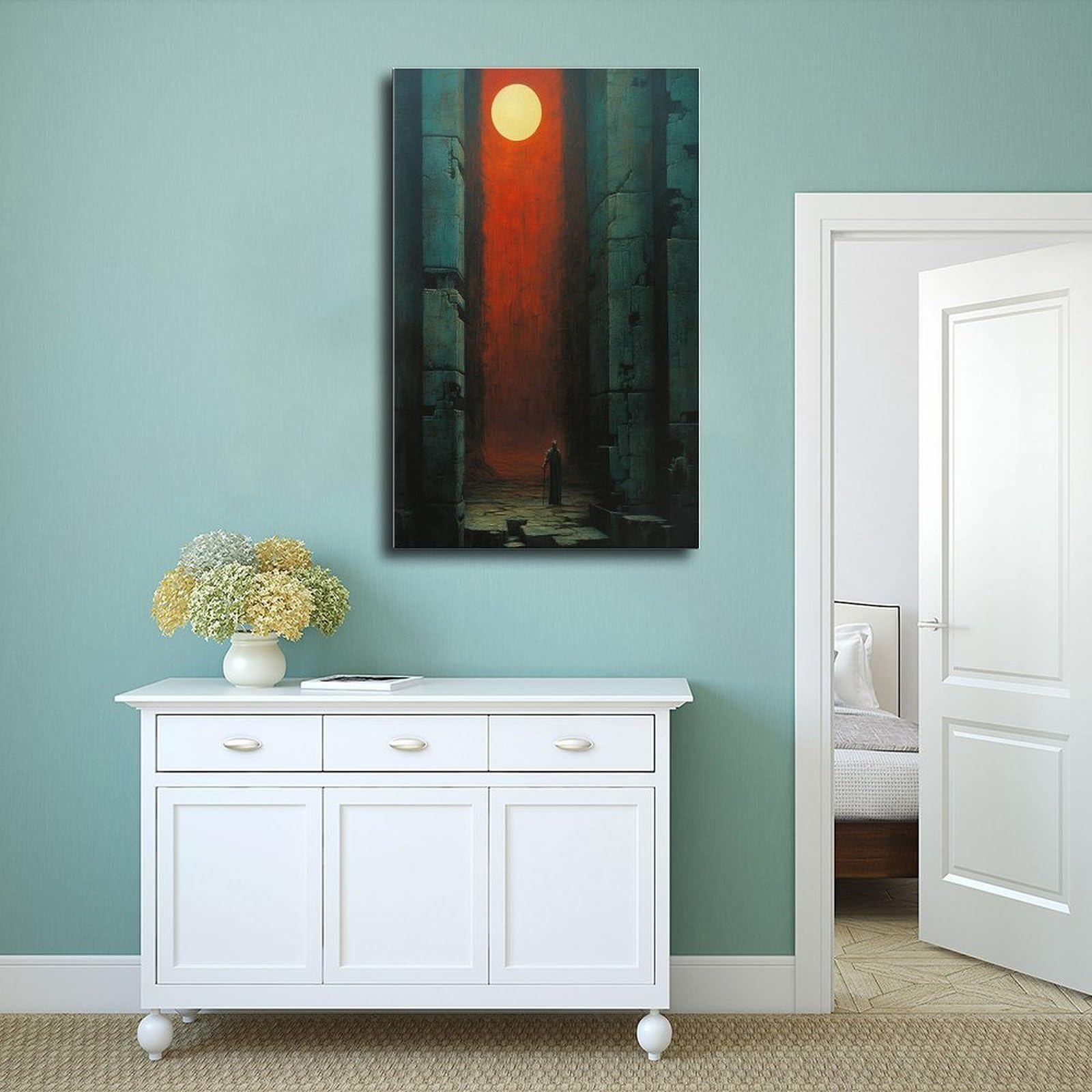 Leinwandposter "The Sun in The Cracks", Schlafzimmerdekoration, Landschaft, Büro, Raumdekoration, Geschenk, 60 x 90 cm