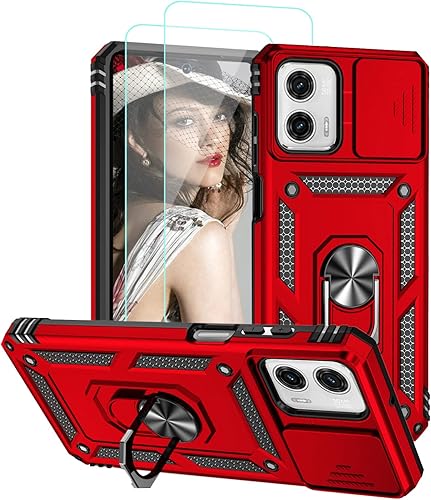 Funda compatible con Motorola Moto G Power 5G 2023, protector de pantalla, resistente con soporte magnético, protección deslizante para cámara, para