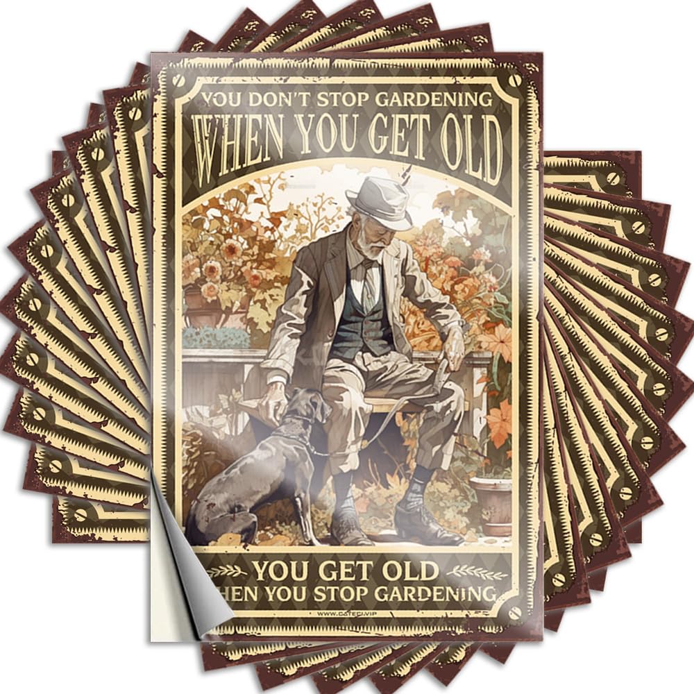 You Don't Stop Gardening When You're Old Home Bar Accessories Mom DIY | Winter Decals Tumbler Removable Vinyl Sticker Decal(6X9CM)
