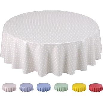 Home Direct Washable Oilcloth Tablecloth, 160 cm, Small Polka Dots