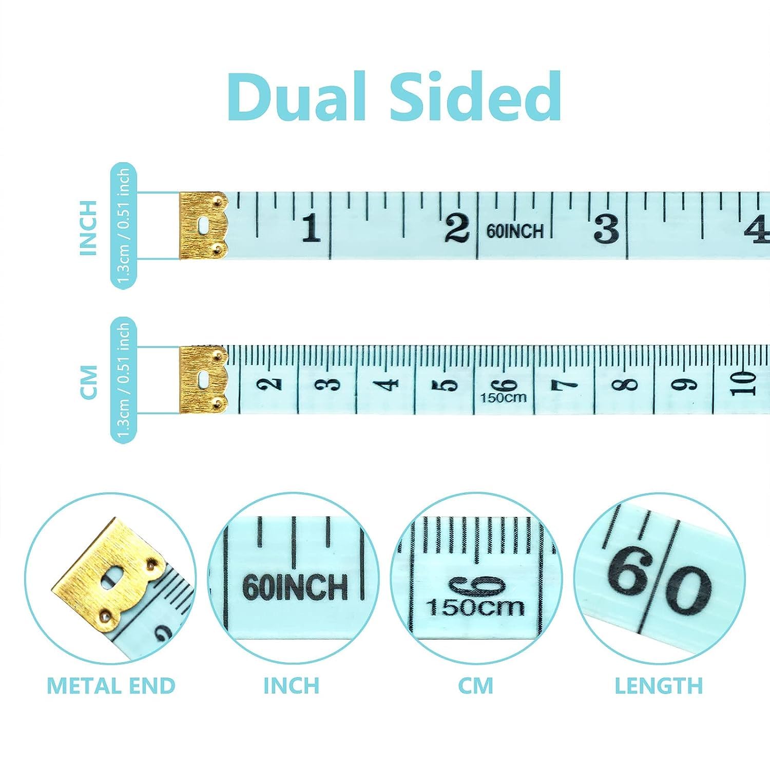 Snapklik.com : 3 Pack Sewing Tape Measure Flexible Ruler For Weight ...