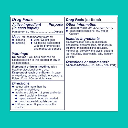 Miniatura 8 de Midol Alivio de la hinchazón cápsulas con Pamabrom 60 unidades