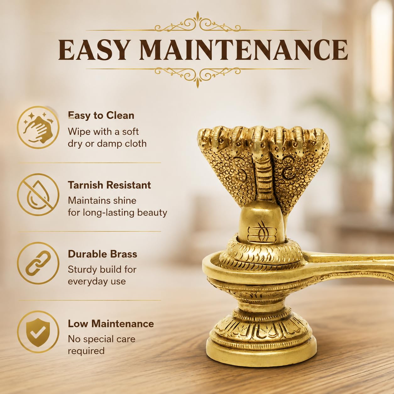 Brass Shivling Idol - Home Puja & Spiritual Decor -7