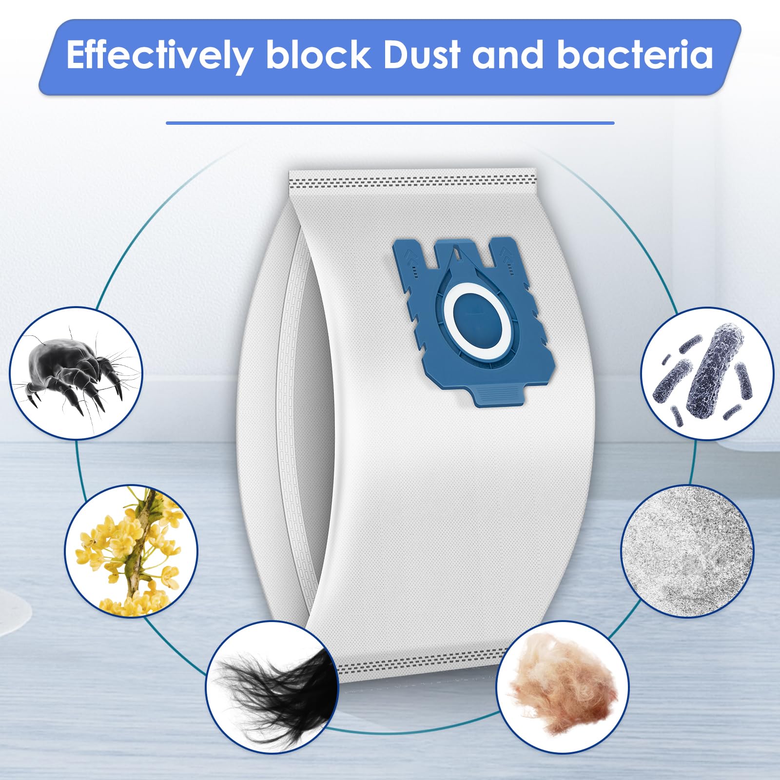 FILTERIST 28 Pezzi Sacchetti Per Aspirapolvere Compatibili Miele GN, Serie C1, C2, C3, S227, S400, Con Filtri AirClean, Tessuto Non Tessuto