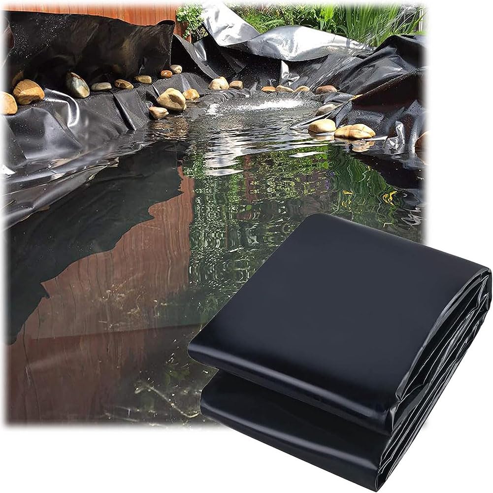 Rivestimento impermeabile per laghetto da 0,2 mm, 2 x 4 m e 3 x 8 m, telo flessibile per piccoli laghetti, ruscelli, fontane, copertura durevole per laghetti, ideale per giochi d'acqua da giardino