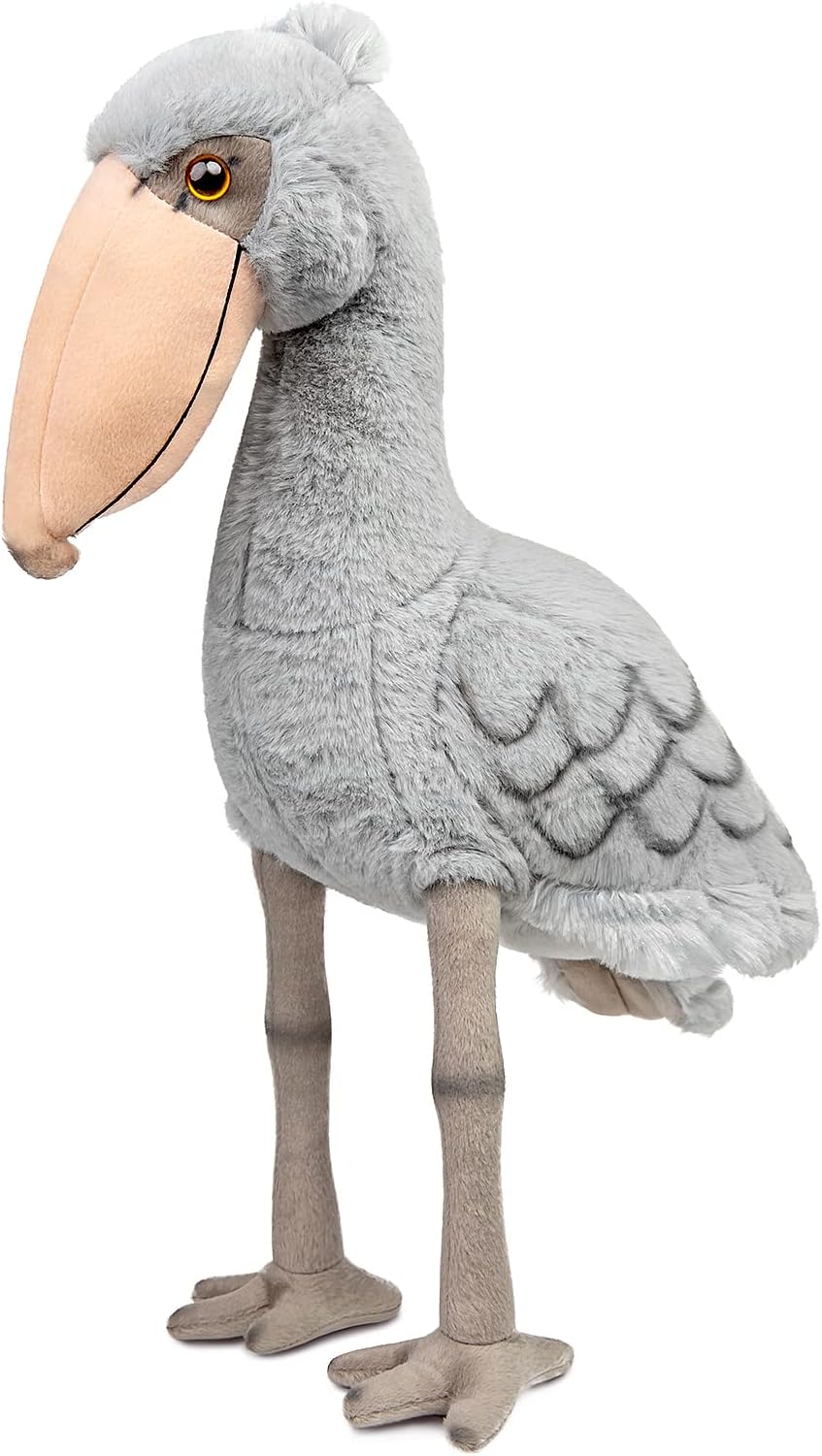 ZHONGXIN MADE Large Shoebill Plush Toy - Lifelike 18.5inch Stork Stuffed Animal, Cute Grey Shoebill Toy for Home Decoration, Unique Plush Gift Collection for Kids