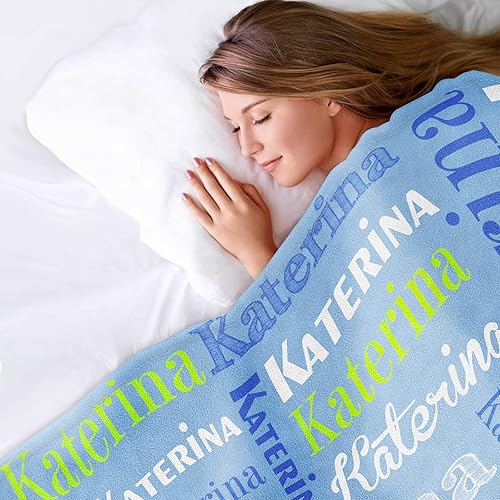 Miniatura 226 de Mantas personalizadas con nombre para niños, mantas de bebé personalizadas para niños y niñas, manta de nombre personalizada súper suave para niños