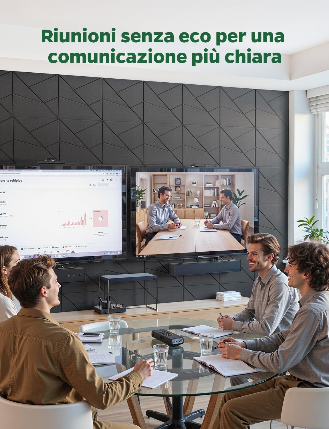 Pannelli Fonoassorbenti Autoadesivi, Confezione da 18 Pezzi, Decorativi Righe Acustico Pannello per Pareti e Porta, Fonoassorbente Parete Panels per Studio, Stanza, Ufficio (Nero, 30x30x0,9 cm)