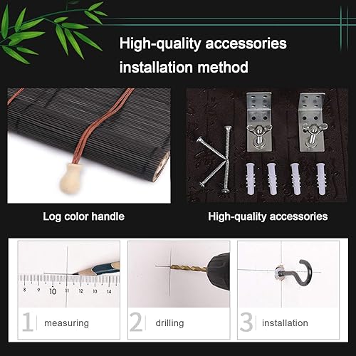 Miniatura 5 de Persianas enrollables para pantalla de privacidad (21.7 x 78.7in), color negro