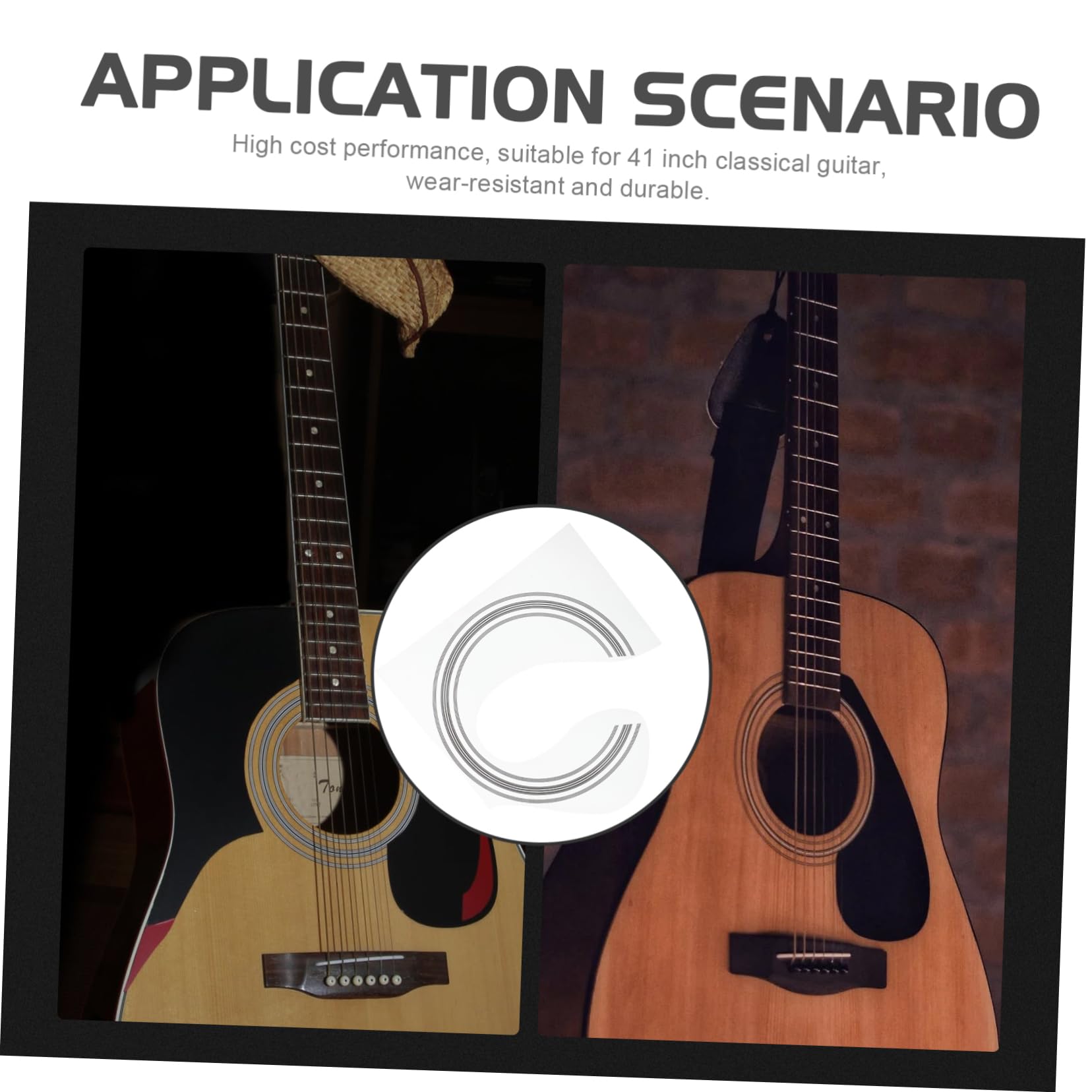 Levemolo 16 Pcs Acoustic Guitar Sound Hole Rosette Decal Pvc Guitar Rosette Sticker Set