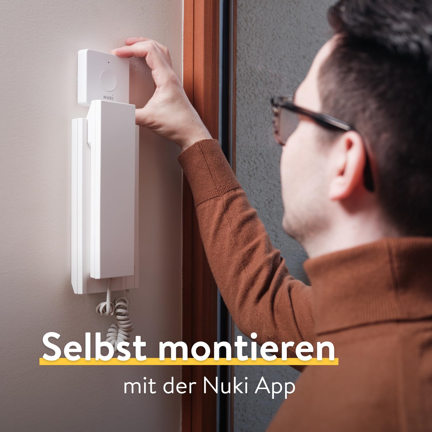 Nuki Opener, elektronisches Türschloss für Mehrfamilienhäuser, steuert den Türöffner der Gegensprechanlage mit dem Smartphone, elektrischer Türöffner, WLAN Bridge erforderlich, Nuki Smart Home