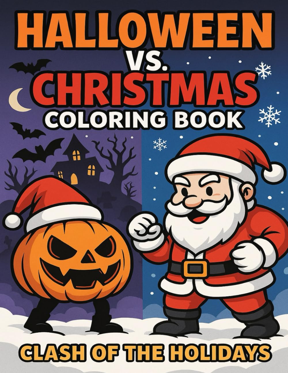 Halloween vs Christmas Coloring Book: Clash of the Holidays