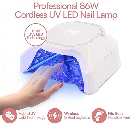 Miniatura 4 de M Profesional híbrido 86W inalámbrico recargable UV LED lámpara de curado de uñas inalámbrico secador de uñas para uñas de gel, manicura, pedicura