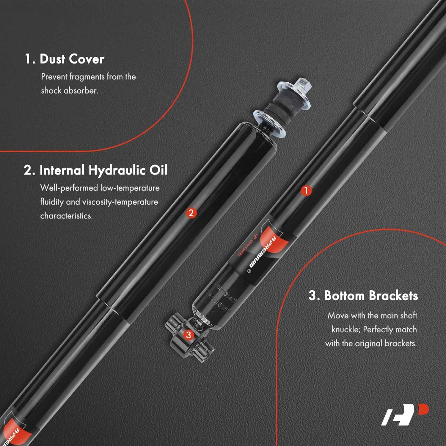 A-Premium Rear Pair (2) Shock Absorber Compatible with Ford Mustang 1982-1993, Fairmont 1981-1983, Granada 1981-1982, LTD 1983-1986 & Mercury Zephyr 1981-1983, Capri 1982-1986, Cougar, Marquis